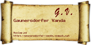 Gaunersdorfer Vanda névjegykártya